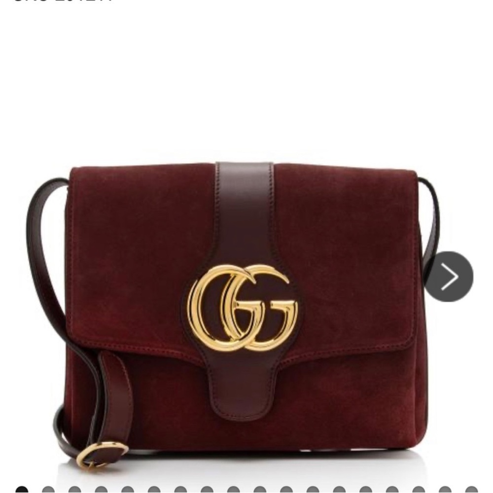 Gucci Wine Burgundy Arli Crossbody Bag with Gold GG Logo - Picture 11 of 11